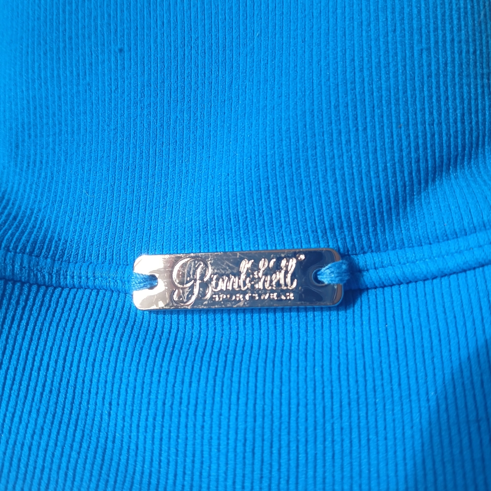 Bombshell Sportswear Bright Blue Ribbed Sports Bra - Picture 2 of 3